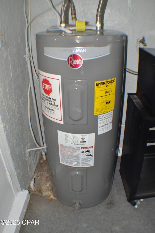 utilities featuring electric water heater
