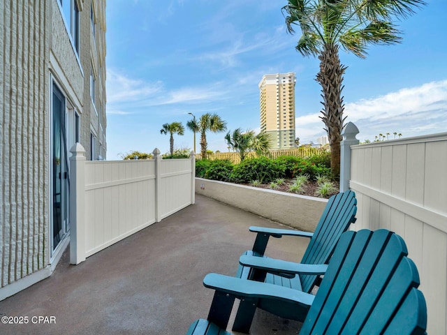 view of patio / terrace with fence