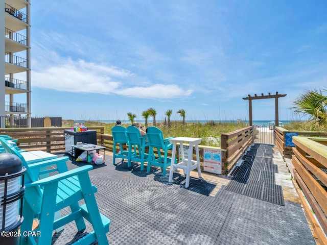 exterior space featuring a water view