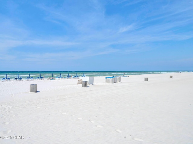 view of water feature featuring a view of the beach