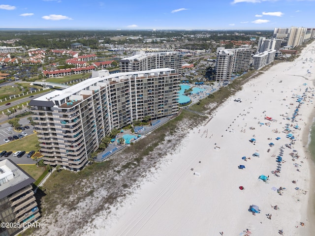 view of urban area with nearby beach