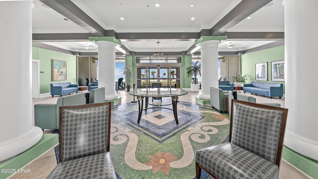 9450 S Thomas Dr Unit 1609C, Panama City Beach, FL 32408 - building lobby with ornamental molding and recessed lighting