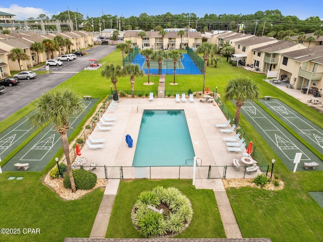 bird's eye view featuring a residential view