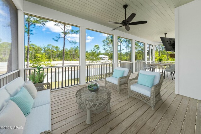 205 Mallard Ln, Santa Rosa Beach, FL 32459 - sunroom / solarium with a wealth of natural light and ceiling fan