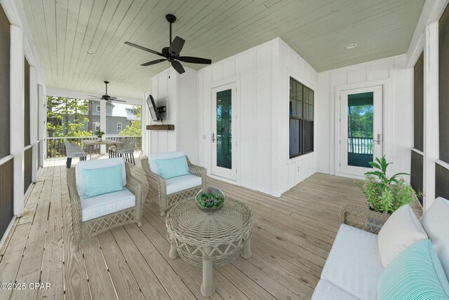 205 Mallard Ln, Santa Rosa Beach, FL 32459 - wooden deck with a ceiling fan