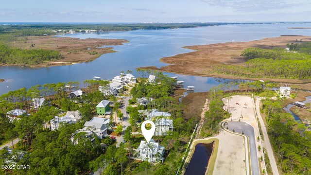 205 Mallard Ln, Santa Rosa Beach, FL 32459 - drone / aerial view featuring a water view and a residential view