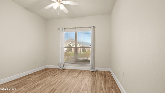 4744 Rosemary St, Panama City, FL 32404 - spare room with ceiling fan, baseboards, and light wood-style flooring