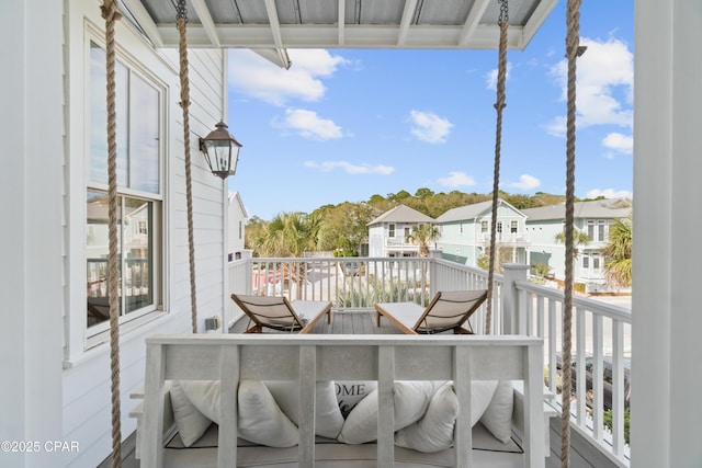 balcony with a residential view