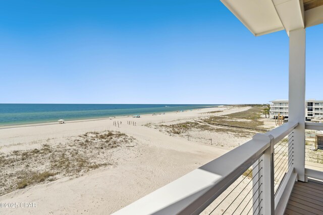 property view of water with a view of the beach