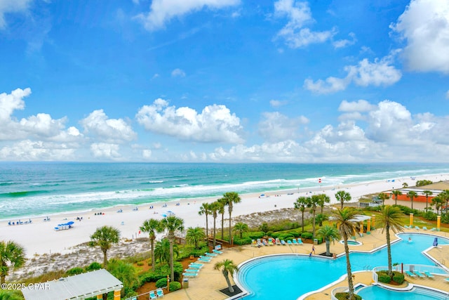 7505 Thomas Dr Unit 512B, Panama City, FL 32408 - community pool featuring view of water and beach and a patio