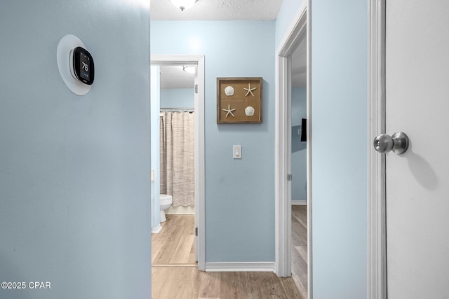 171 Damon Cir, Panama City Beach, FL 32407 - corridor featuring wood finished floors, baseboards, and a textured ceiling