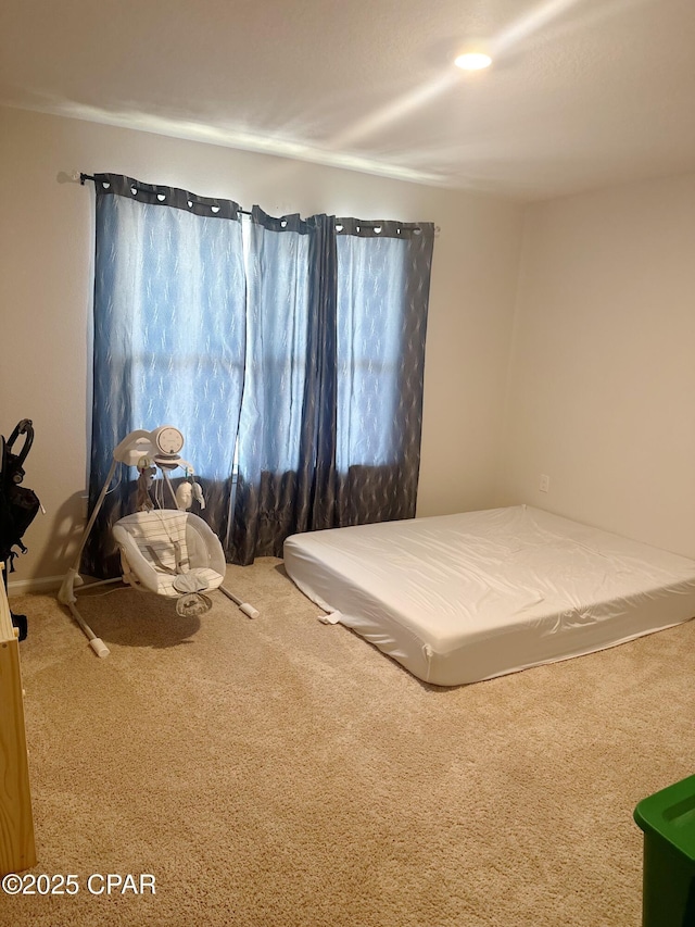 bedroom with carpet