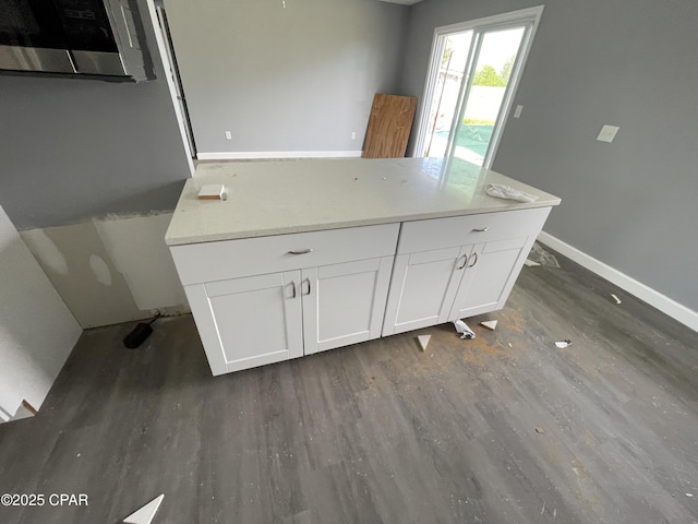 interior space featuring dark wood-style floors and baseboards