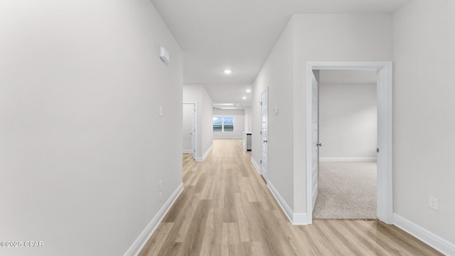3326 Rachel Pl, Panama City, FL 32409 - hallway featuring recessed lighting, baseboards, and light wood-type flooring