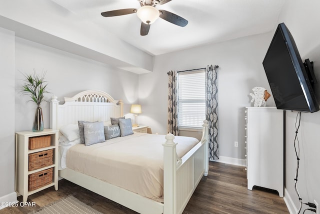 14825 Front Beach Rd Unit 2209, Panama City Beach, FL 32413 - bedroom with dark wood-type flooring, baseboards, and a ceiling fan