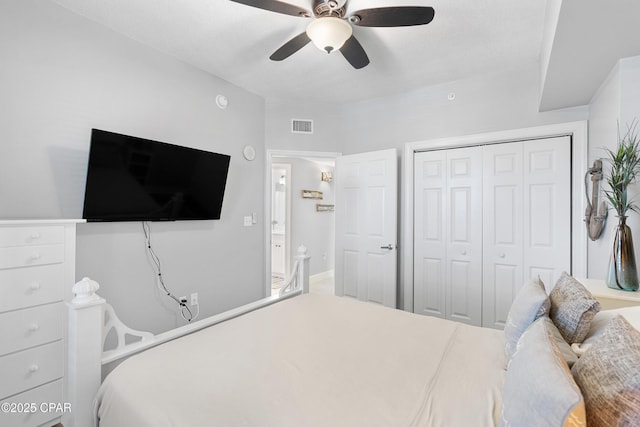 14825 Front Beach Rd Unit 2209, Panama City Beach, FL 32413 - bedroom with a closet and a ceiling fan