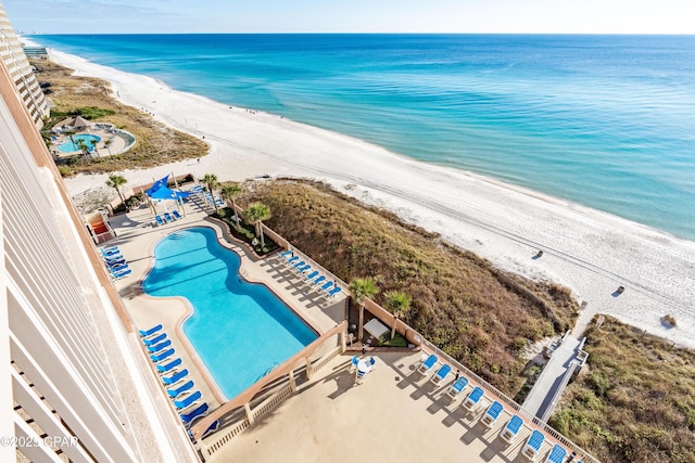 14825 Front Beach Rd Unit 2209, Panama City Beach, FL 32413 - bird's eye view of waterfront with a beach and a pool area