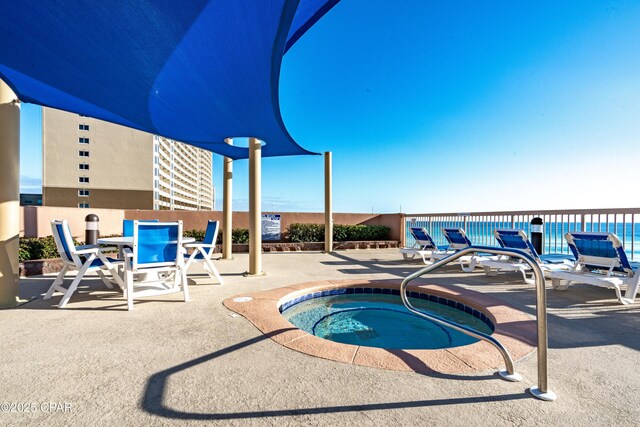 14825 Front Beach Rd Unit 2209, Panama City Beach, FL 32413 - view of swimming pool with a hot tub and a patio