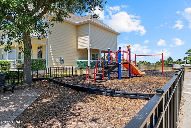 community playground with fence