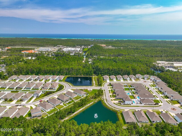 133 Stonegate Dr, Santa Rosa Beach, FL 32459 - drone / aerial view featuring a forest view, a residential view, and a water view