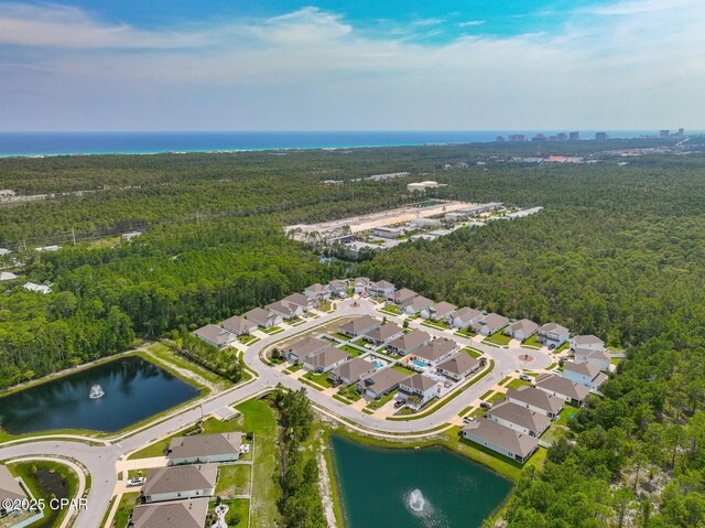133 Stonegate Dr, Santa Rosa Beach, FL 32459 - birds eye view of property with a view of trees, a residential view, and a water view