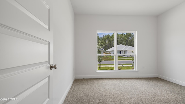 spare room with baseboards, carpet flooring, and a wealth of natural light
