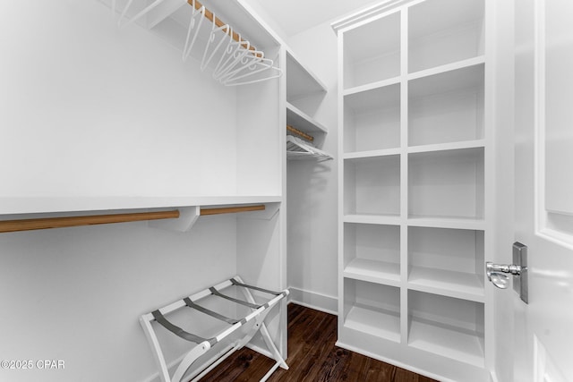 spacious closet with wood finished floors