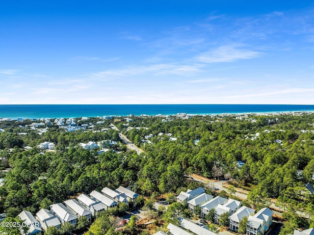 bird's eye view with a residential view and a water view