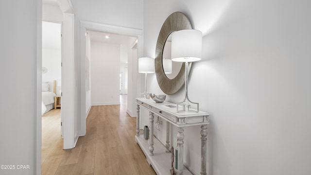 934 Crystal Bayou Blvd, Panama City Beach, FL 32407 - hall featuring light wood-type flooring and baseboards