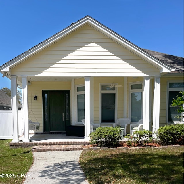 exterior space with a porch
