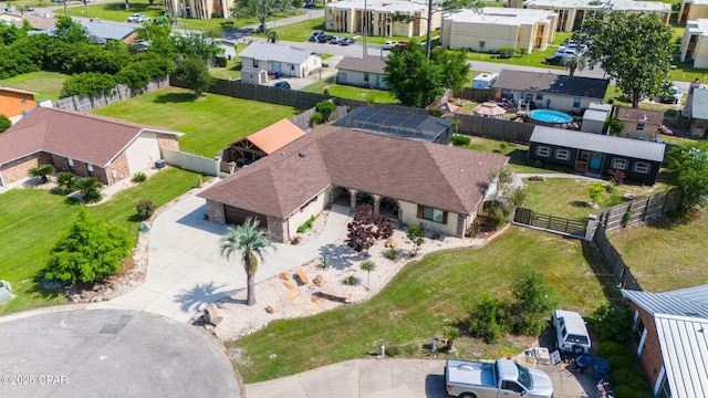 aerial view featuring a residential view