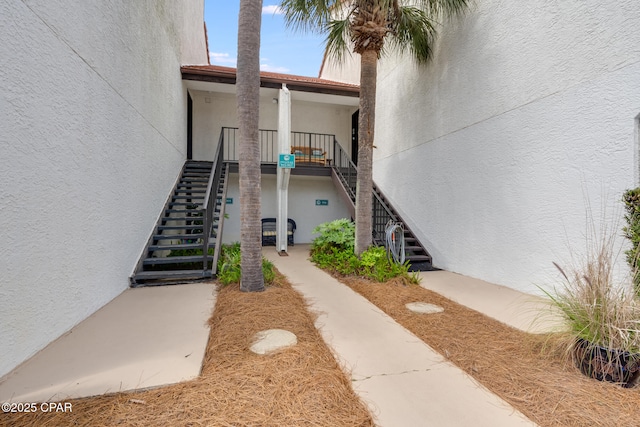 exterior space featuring stairs