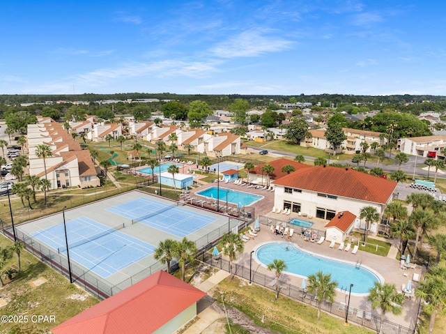 aerial view featuring a residential view