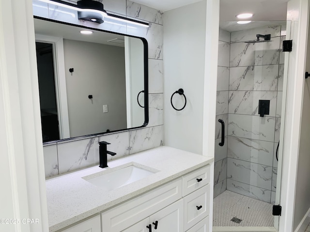 1003 E 8th St, Lynn Haven, FL 32444 - full bathroom featuring a stall shower and vanity
