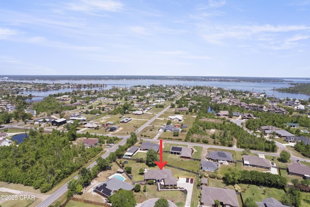 924 N College Blvd, Lynn Haven, FL 32444 - bird's eye view with a residential view and a water view