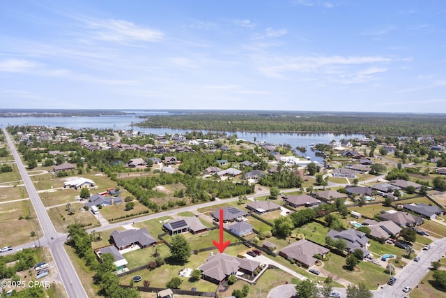 924 N College Blvd, Lynn Haven, FL 32444 - birds eye view of property with a water view and a residential view