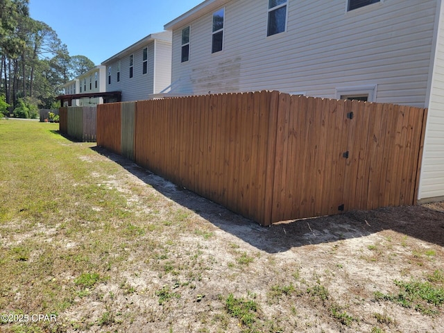 view of yard with fence
