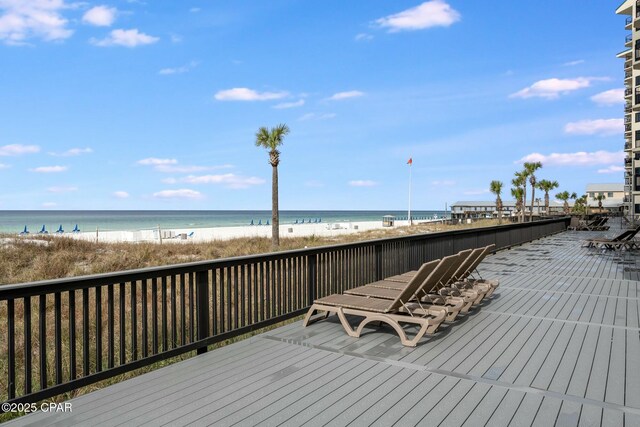 9850 S Thomas Dr Unit 810E, Panama City, FL 32408 - wooden deck with a water view