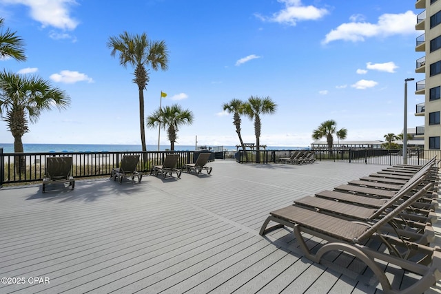 9850 S Thomas Dr Unit 810E, Panama City, FL 32408 - wooden terrace with a water view