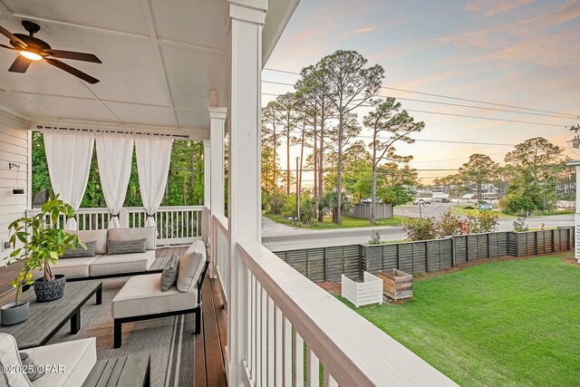 19 Mckenna Way, Santa Rosa Beach, FL 32459 - balcony with outdoor lounge area and a ceiling fan