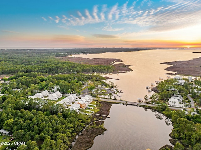 19 Mckenna Way, Santa Rosa Beach, FL 32459 - aerial view at dusk featuring a water view