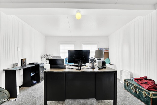 view of carpeted office