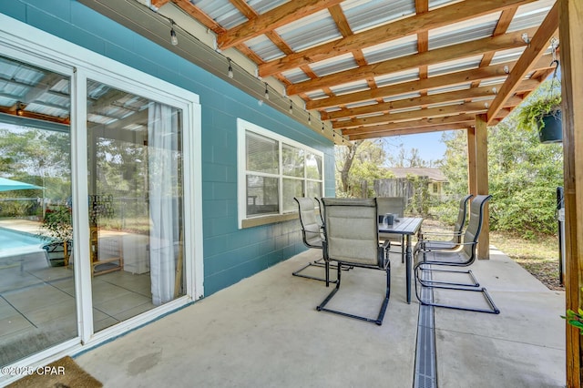 view of patio featuring outdoor dining space