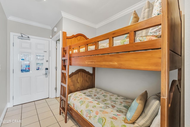 14701 Front Beach Rd Unit 834, Panama City Beach, FL 32413 - tiled bedroom featuring ornamental molding