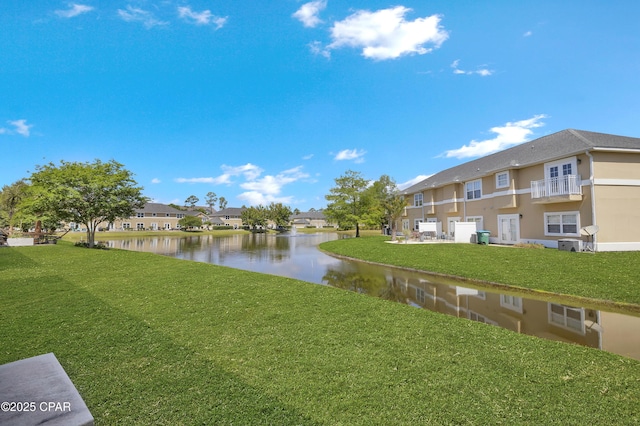 view of water feature with a residential view