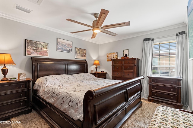 17462 Front Beach Rd Unit 24C, Panama City Beach, FL 32413 - bedroom with crown molding and ceiling fan
