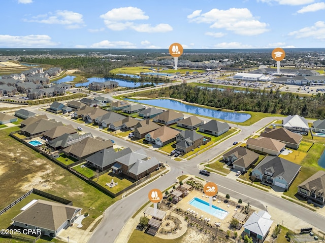 111 Water Lilly Cv, Panama City, FL 32404 - aerial view of residential area with a large body of water and a pool