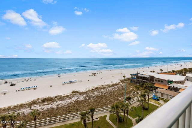 8743 Thomas Dr Unit 809, Panama City Beach, FL 32408 - water view featuring local beach and fence