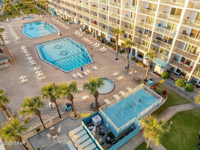 8743 Thomas Dr Unit 809, Panama City Beach, FL 32408 - bird's eye view of a pool