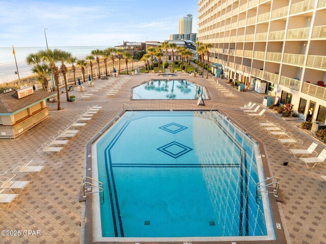 8743 Thomas Dr Unit 809, Panama City Beach, FL 32408 - community pool featuring view of water and beach